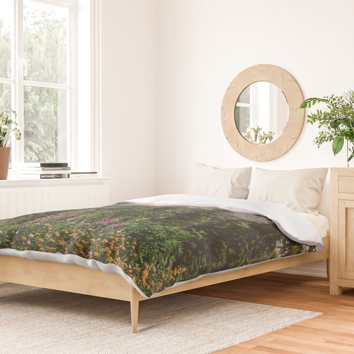 Mount Rainier Wildflower Adventure - National Park Wanderlust Duvet Cover Gallery Image 2
