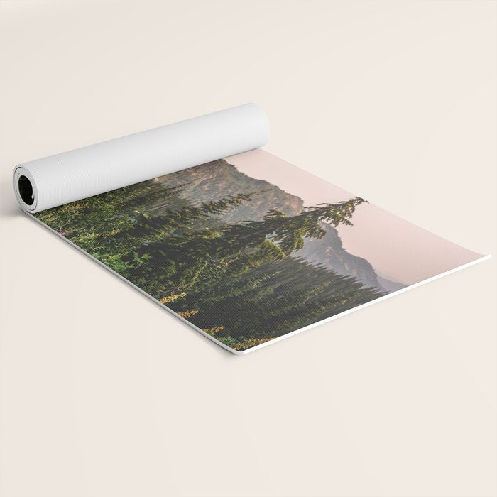 Mount Rainier Wildflower Adventure - National Park Wanderlust Yoga Mat Gallery Image 2