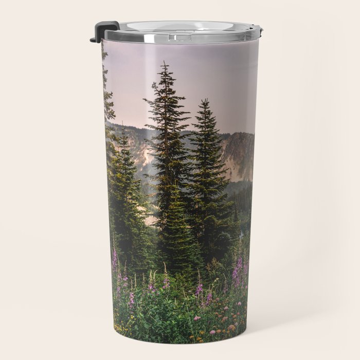 Mount Rainier Wildflower Adventure - National Park Wanderlust Travel Mug Gallery Image 3