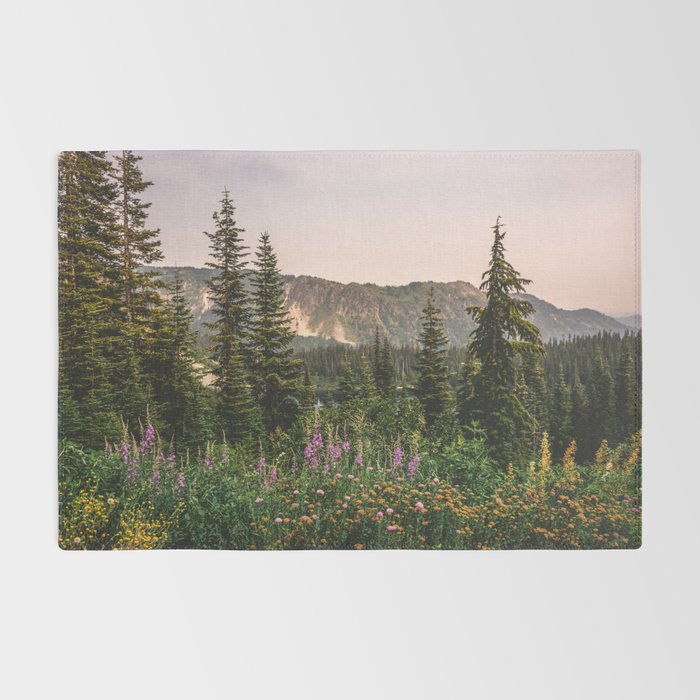 Mount Rainier Wildflower Adventure - National Park Wanderlust Rug Gallery Image 2