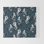 Pearla the Mermaid Riding on a Seahorse Throw Blanket Gallery Image 2