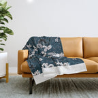Pearla the Mermaid Riding on a Seahorse Throw Blanket Gallery Image 1