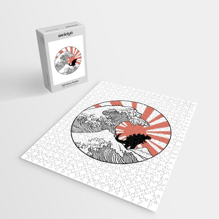 Godzilla Rising Sun The Great Wave  Jigsaw Puzzle Gallery Image 2