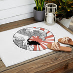 Godzilla Rising Sun The Great Wave  Outdoor Rug Gallery Image 2