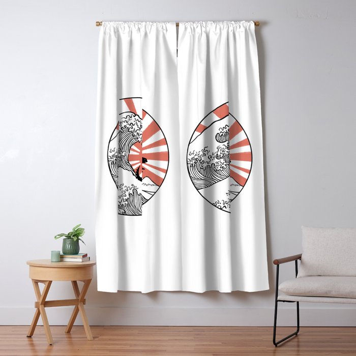 Godzilla Rising Sun The Great Wave  Window Curtain Gallery Image 5