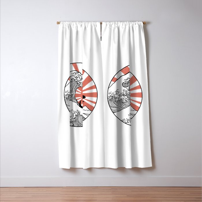 Godzilla Rising Sun The Great Wave  Window Curtain Gallery Image 3