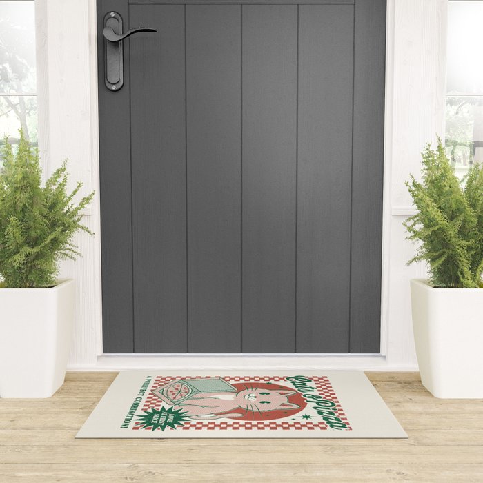 Cats and Pizza Welcome Mat Gallery Image 3