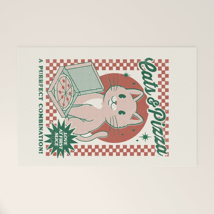 Cats and Pizza Welcome Mat Gallery Image 1