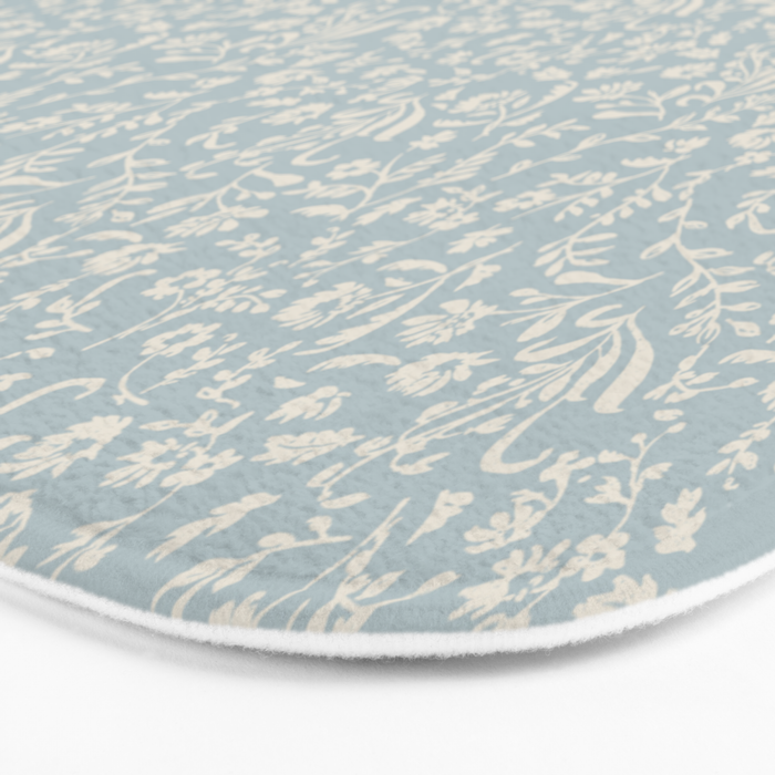 Ditsy Toile Floral - Aquamarine Bath Mat Gallery Image 3