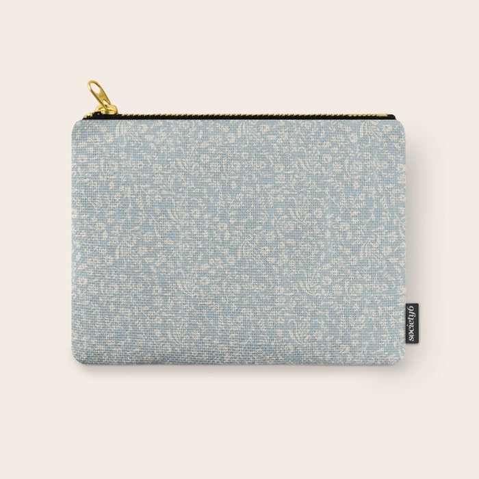 Ditsy Toile Floral - Aquamarine Carry All Pouch Gallery Image 1