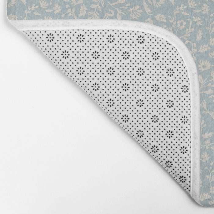 Ditsy Toile Floral - Aquamarine Bath Mat Gallery Image 2
