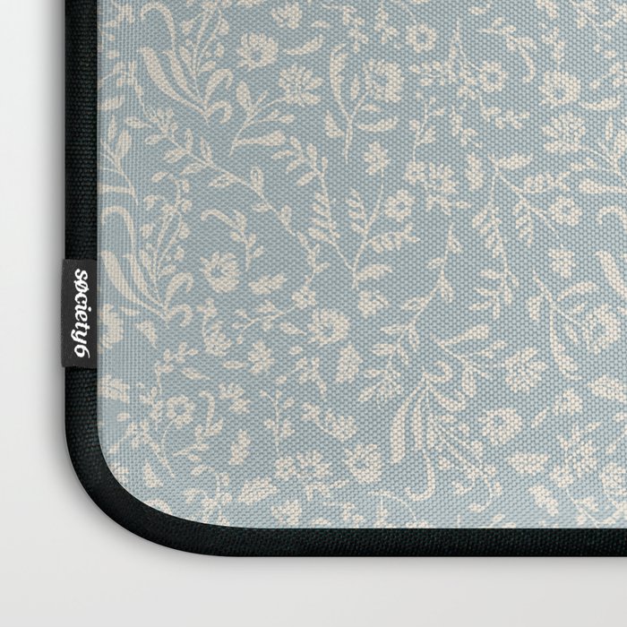 Ditsy Toile Floral - Aquamarine Laptop Sleeve Gallery Image 3