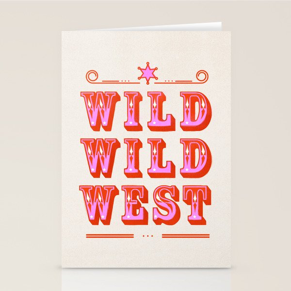 Wild Wild West Cowboy Typography Stationery Card Gallery Image 2