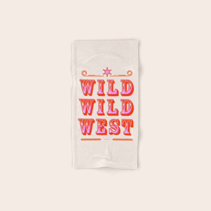 Wild Wild West Cowboy Typography Bath Towel Gallery Image 1