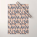 Whimsical Gingerbread Christmas Village // blue and brown Wrapping Paper Gallery Image 1