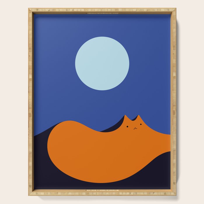 Cat Landscape 179: Lunar Mirage Serving Tray Gallery Image 1