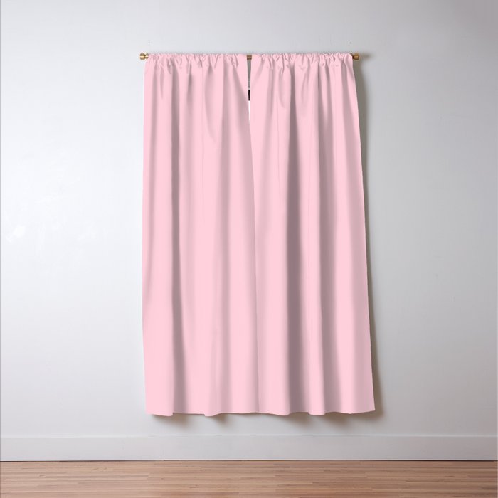 Light Soft Pastel Pink Solid Color Window Curtain Gallery Image 3