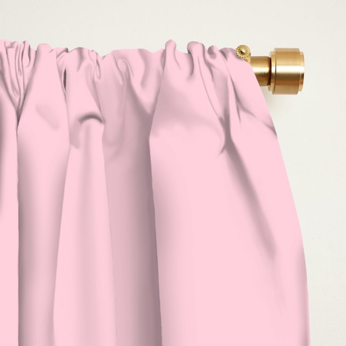 Light Soft Pastel Pink Solid Color Window Curtain Gallery Image 2