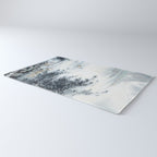 Traditional Japanese Ink Fishing Boat Mountain River Landscape Rug Gallery Image 3