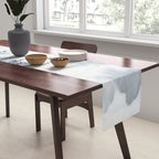 Traditional Japanese Ink Fishing Boat Mountain River Landscape Table Runner Gallery Image 2