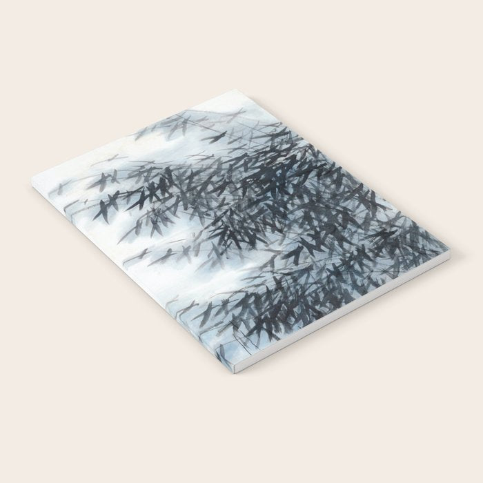 Traditional Japanese Ink Fishing Boat Mountain River Landscape Notebook Gallery Image 1