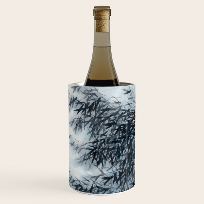 Traditional Japanese Ink Fishing Boat Mountain River Landscape Wine Chiller Gallery Image 3