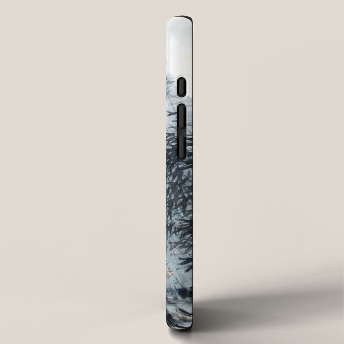 Traditional Japanese Ink Fishing Boat Mountain River Landscape iPhone Case Gallery Image 2