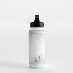 Traditional Japanese Ink Fishing Boat Mountain River Landscape Water Bottle Gallery Image 3