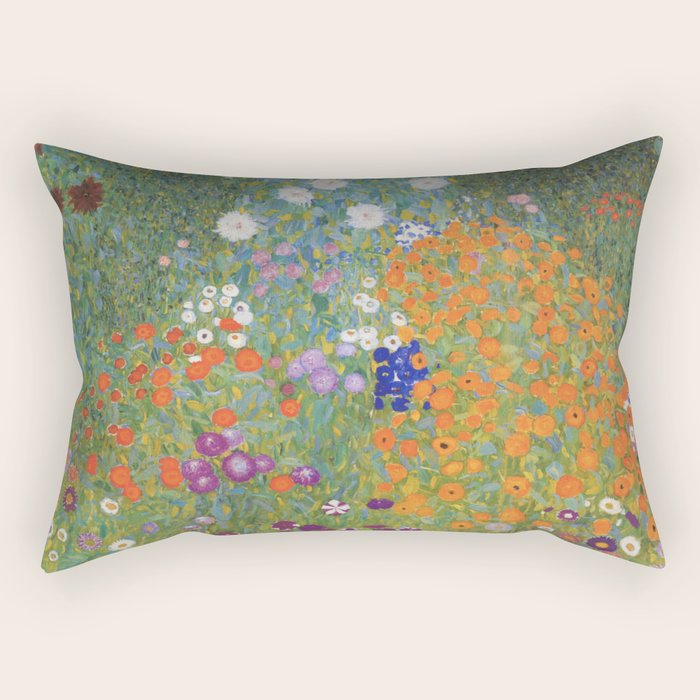Bauerngarten by Gustav Klimt, 1907 Rectangular Pillow Gallery Image 1