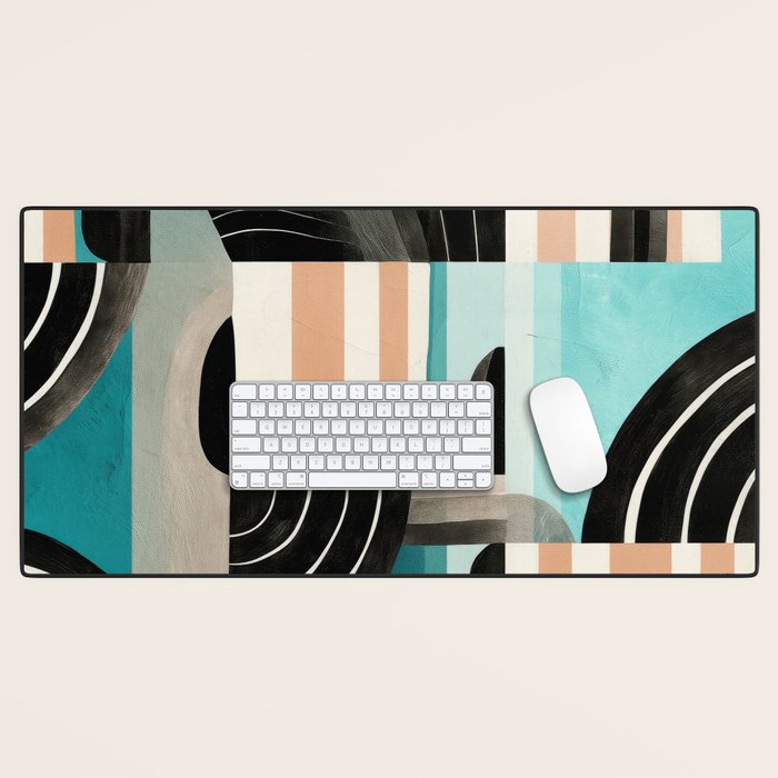 Retro Geometric Shapes 3 Desk Mat Gallery Image 1
