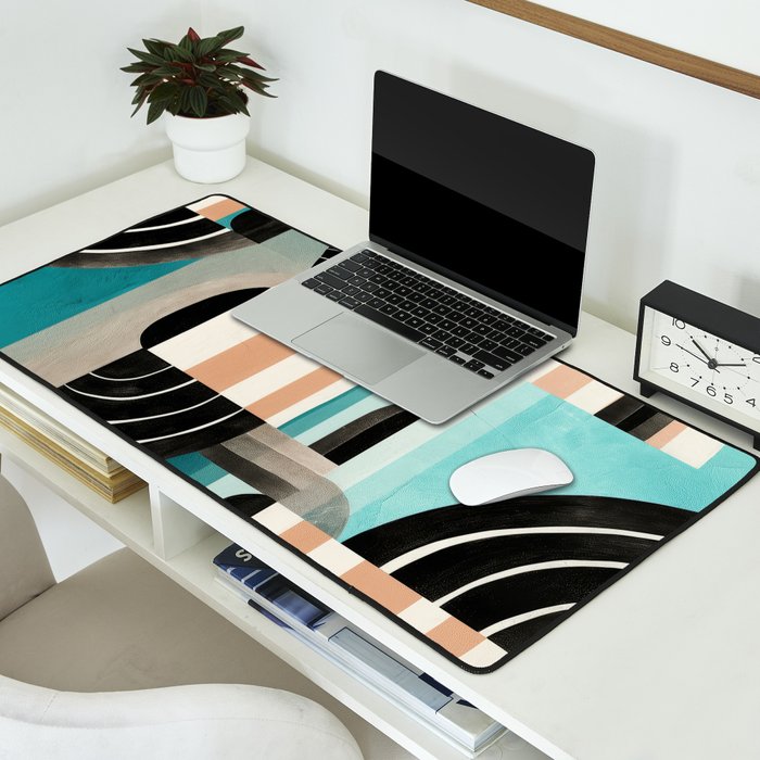 Retro Geometric Shapes 3 Desk Mat Gallery Image 2