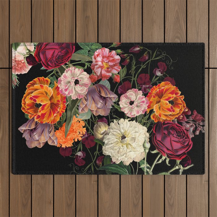 Evening Floral Harvest Vintage Art Prints Outdoor Rug Gallery Image 1
