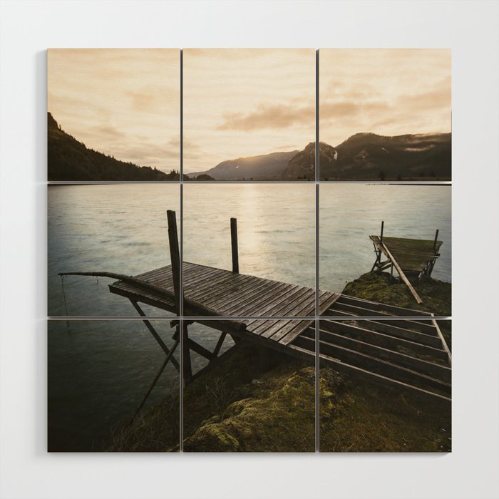 Salmon Sunrise Wood Wall Art Gallery Image 1