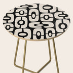 Mid Century Modern Cosmic Abstract 364 Black and Linen White Side Table Gallery Image 2