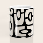 Mid Century Modern Cosmic Abstract 364 Black and Linen White Coffee Mug Gallery Image 4