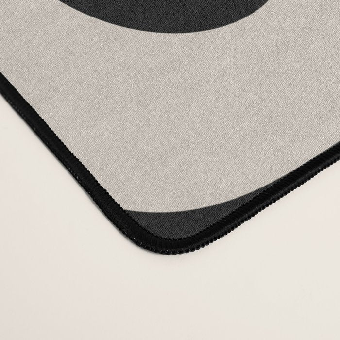 Mid Century Modern Cosmic Abstract 364 Black and Linen White Desk Mat Gallery Image 4