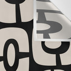 Mid Century Modern Cosmic Abstract 364 Black and Linen White Wall Tapestry Gallery Image 3