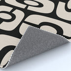 Mid Century Modern Cosmic Abstract 364 Black and Linen White Rug Gallery Image 4