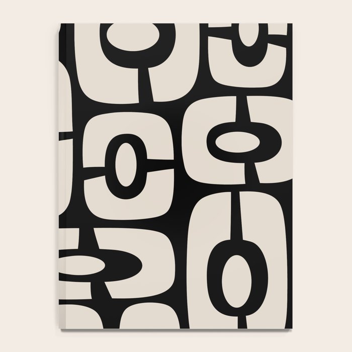 Mid Century Modern Cosmic Abstract 364 Black and Linen White Notebook Gallery Image 4