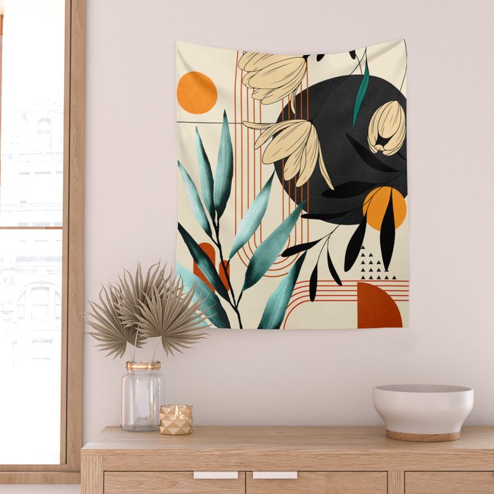 Petals Garden Geometry 1 Wall Tapestry Gallery Image 2