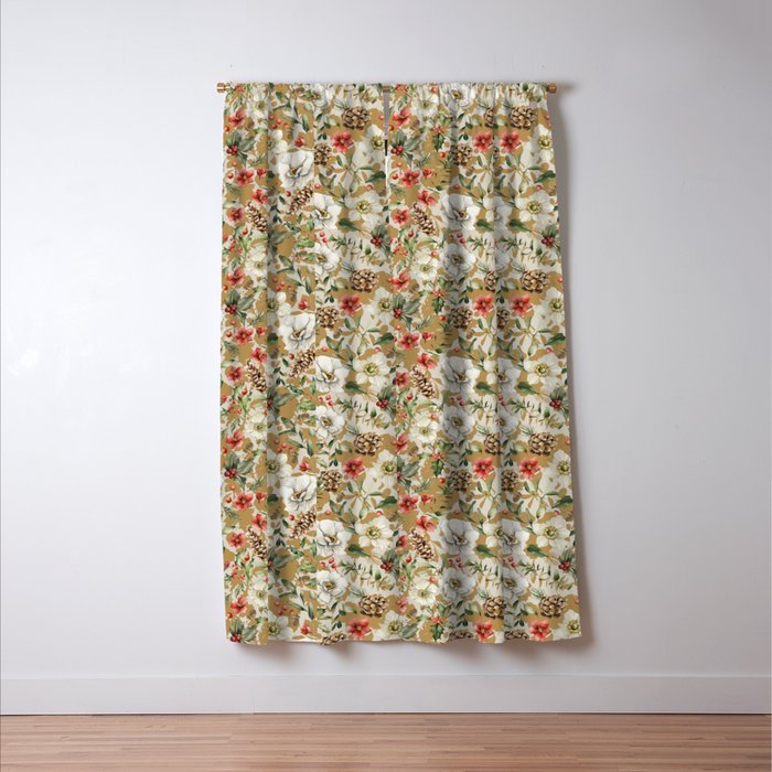 Winter flowers WP1 Window Curtain Gallery Image 3