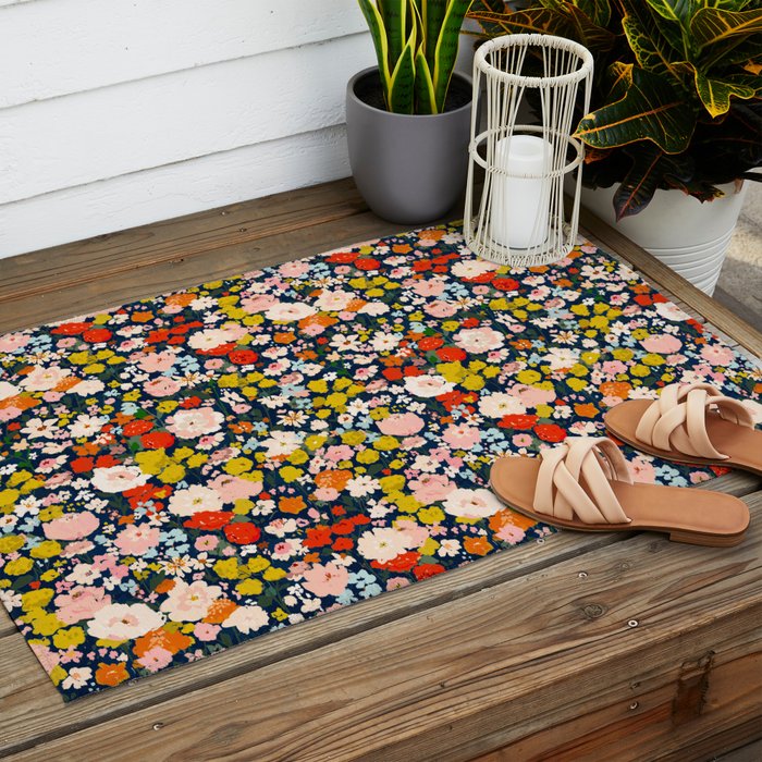 bright & tiny - blue Outdoor Rug Gallery Image 2