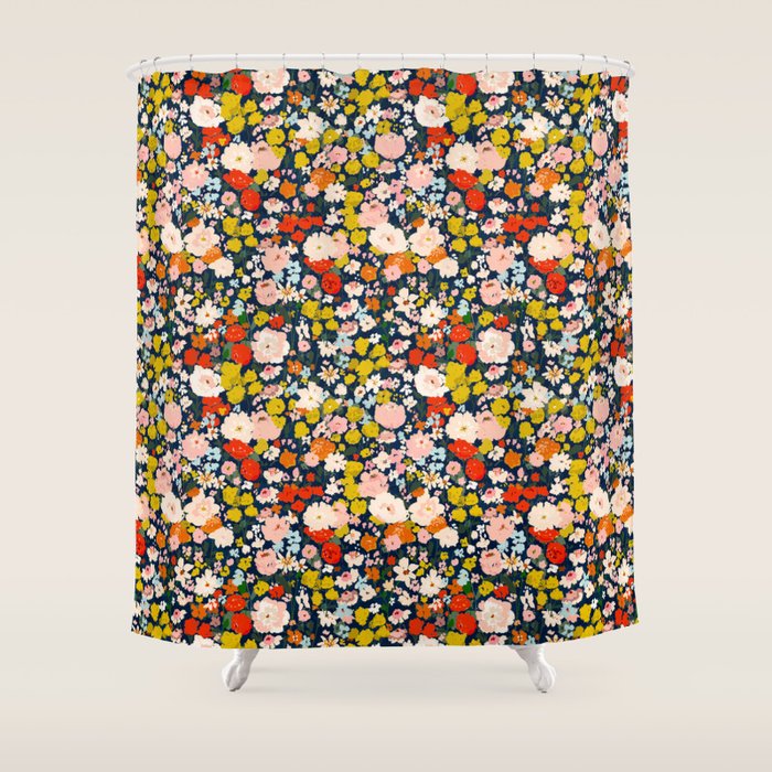 bright & tiny - blue Shower Curtain Gallery Image 1