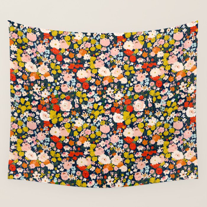bright & tiny - blue Wall Tapestry Gallery Image 1