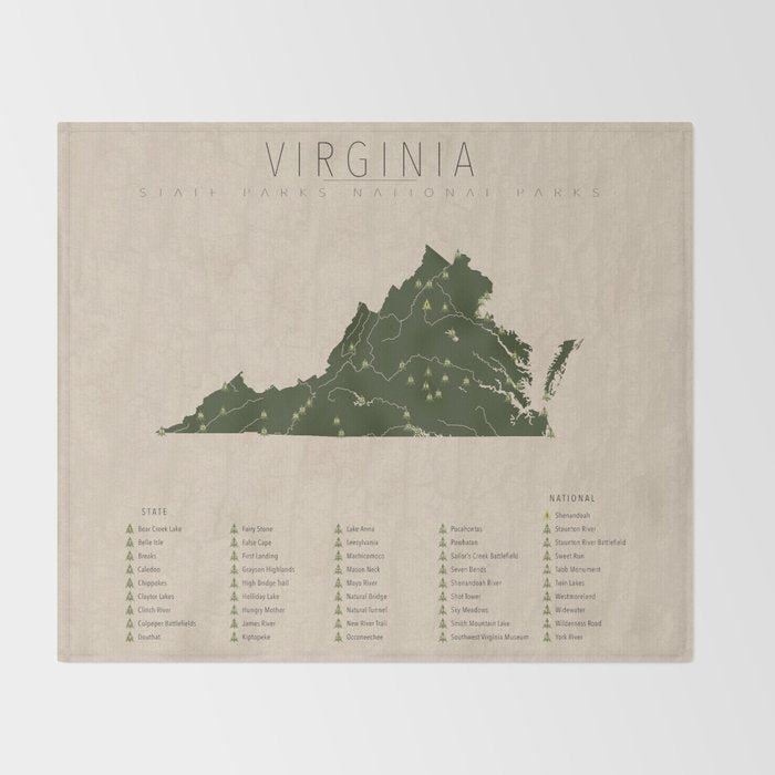 Virginia Parks Throw Blanket Gallery Image 2