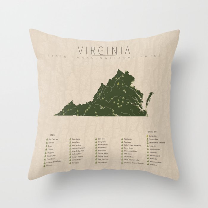 Virginia Parks Throw Pillow Gallery Image 6