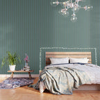 Air Blue Olive Stripes - Cozy Heirloom Wallpaper Gallery Image 3