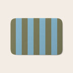 Air Blue Olive Stripes - Cozy Heirloom Bath Mat Gallery Image 1
