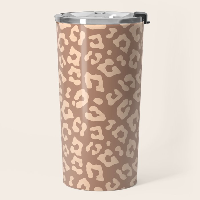 Leopard Print In Clay Brown Travel Mug Gallery Image 2