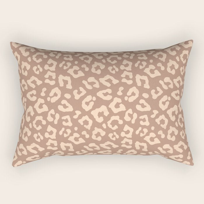 Leopard Print In Clay Brown Rectangular Pillow Gallery Image 1